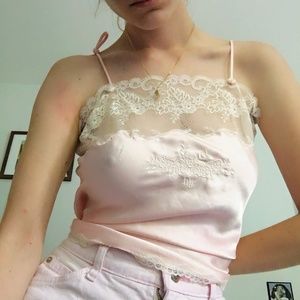 Vintage Christian Dior Silk Lace Lingerie Top